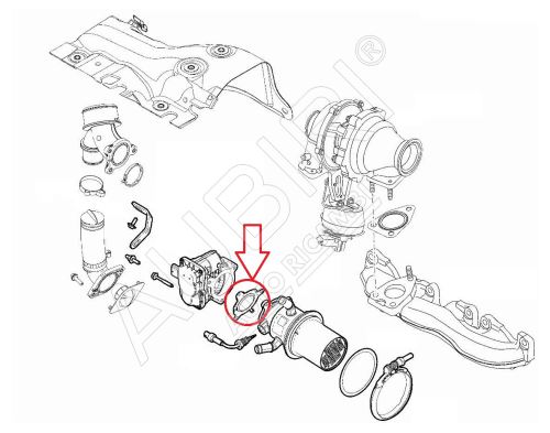 Tesnenie škrtiacej klapky Fiat Ducato od 2021 2,2D, Doblo 2016-2021 1,6D