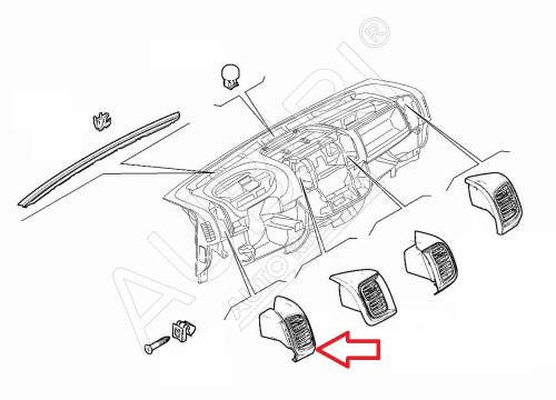 Výduch kúrenia Fiat Ducato 2021-2023 ľavý