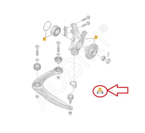 Záves kolesa Citroën Berlingo, Partner 2008-2018 ľavý