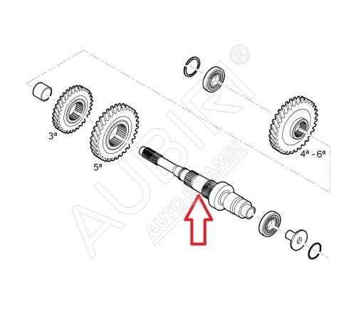 Hriadeľ prevodovky Fiat Ducato od 2021 2,2D, Doblo 2010-2022 primárny, 13x54 zubov