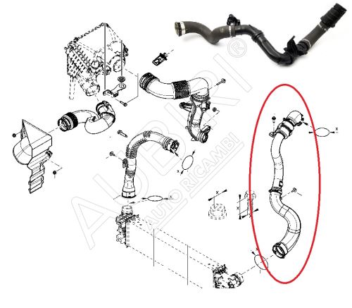 Hadica plniaceho vzduchu Renault Trafic 2014-2019 1,6 z turba do intercoolera, kompletná