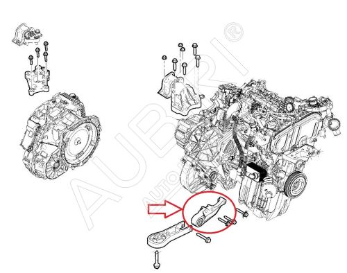 Silentblok motora Fiat Ducato od 2021 2,2D spodný