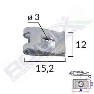 Montážna príchytka 3,0mm/Rapidka, 25 ks v balení