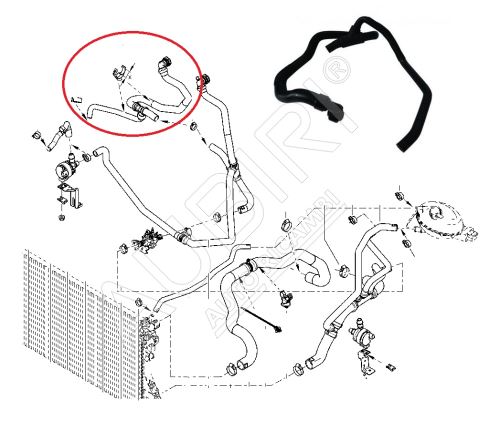 Hadica vody Renault Master od 2010 2,3 dCi , zadný náhon