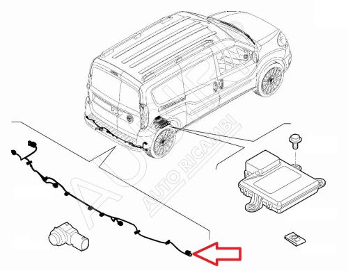 Kabeláž parkovacích snímačov Fiat Doblo 2015-2022 zadná