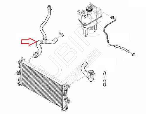 Hadica chladiča vody Fiat Ducato 2014-2016 2,0D pravá, spodná