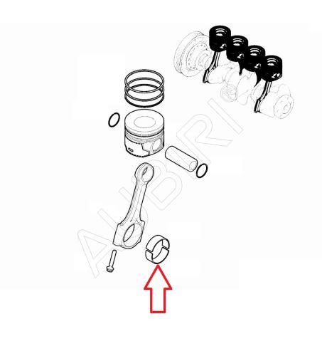 Ojničné ložisko Citroën Jumpy od 2016 1,5D, Berlingo od 2018 1,5D spodné, 1ks, 1,812