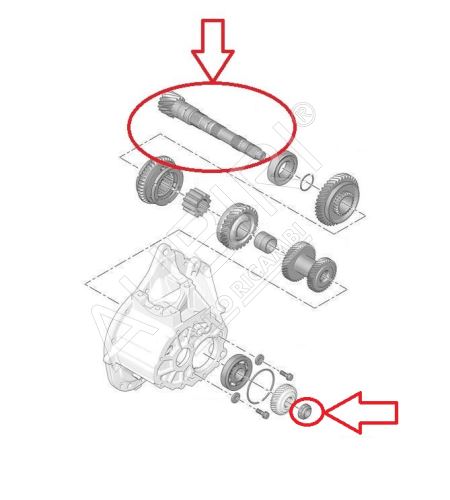 Hriadeľ prevodovky Citroën Berlingo, Partner od 2018 sekundárny, 15/76 zubov