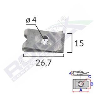 Montážna príchytka 4,0mm/Rapidka, 10 ks v balení