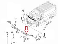 Plastový kryt pod čelné sklo Fiat Ducato 2006-2014 ľavý - torpédo, pravostranné riadenie