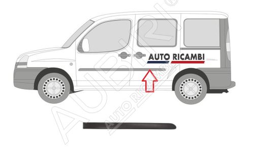 Ochranná lišta Fiat Doblo 2000-2005 ľavá, zadné dvere, čierna