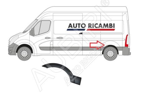 Ochranná lišta Renault Master od 2010 ľavá, zadný lem blatníka