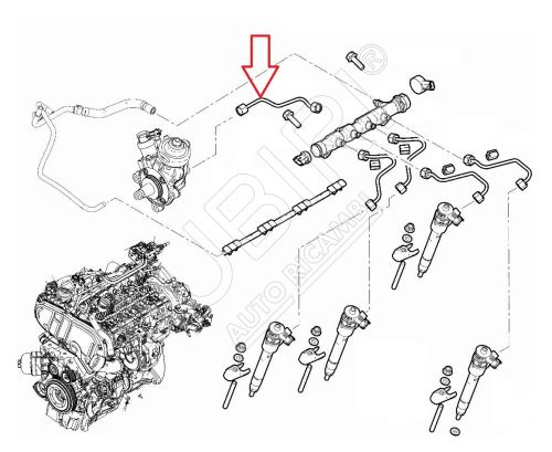 Vysokotlaká trubka vstrekovacieho čerpadla Fiat Ducato od 2021 2,2D do rampy