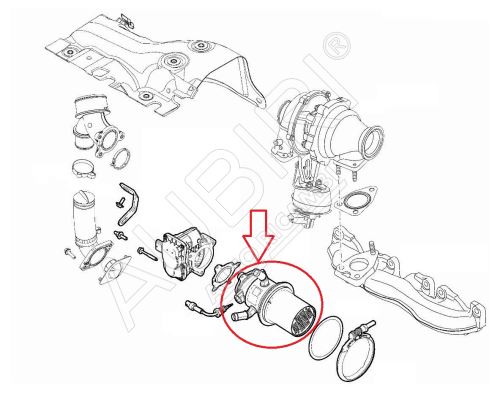 Výmenník tepla nízkotlakového okruhu EGR Fiat Ducato od 2021 2,2D, Doblo 2016-2021 1,6D