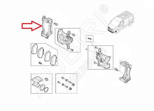 Držiak brzdového strmeňa Renault Trafic od 2014, Vivaro 2014-2019 predný, pravý