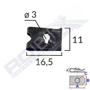 Montážna príchytka 3,0mm/Rapidka, 25 ks v balení