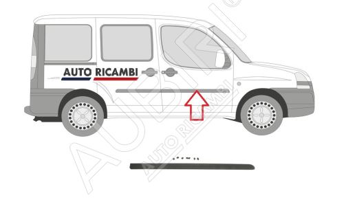 Ochranná lišta Fiat Doblo 2000-2005 pravá, predné dvere, čierna