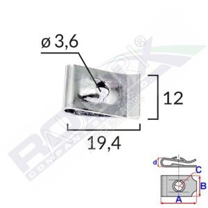 Montážna príchytka 3,6mm/Rapidka, 25 ks v balení