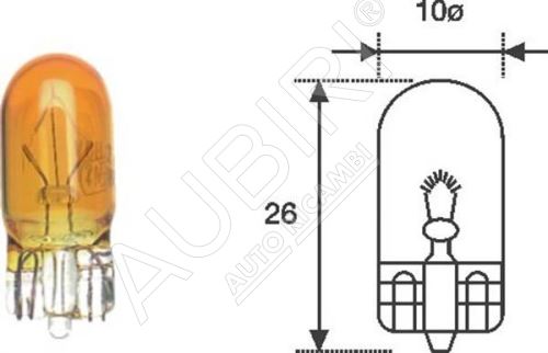 Žiarovka 12V 5W W5W celosklenená oranžová