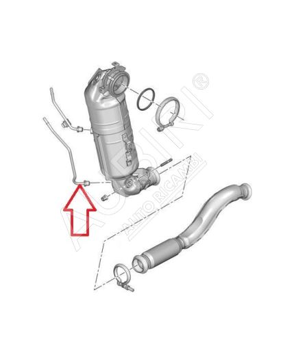 Trubka snímaču diferenčného tlaku Citroën Berlingo, Partner od 2018 1,2 PureTech - spodná