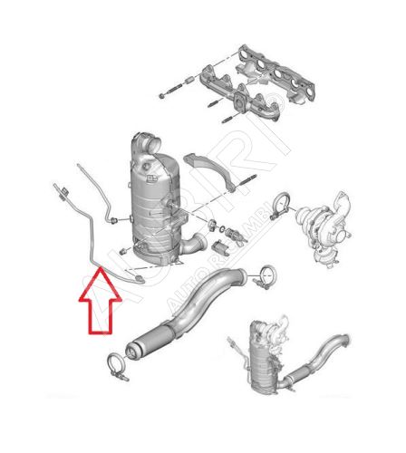 Trubka snímaču diferenčného tlaku Citroën Berlingo, Partner od 2018 1,5 BlueHDi - spodná