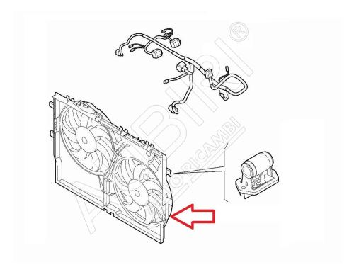 Ventilátor chladenia motora Fiat Ducato od 2021, 2x relé a odpor, s klimatizáciou