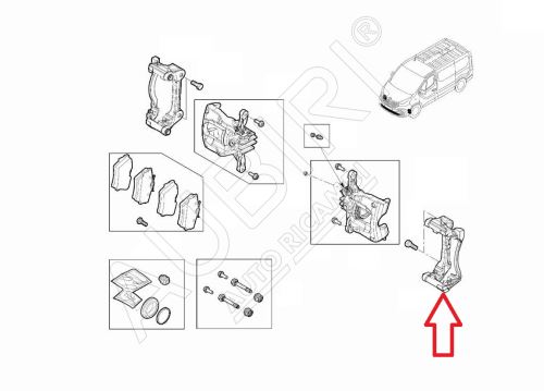 Držiak brzdového strmeňa Renault Trafic od 2014, Vivaro 2014-2019 predný, ľavý