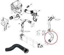 Hadica plniaceho vzduchu Renault Trafic 2014-2019 1,6 z intercoolera do klapky