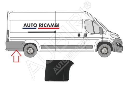 Ochranná lišta Fiat Ducato od 2014 pravá, za zadné koleso široká, čierna