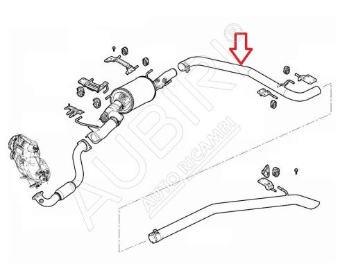 Stredné výfukové potrubie Fiat Ducato 2018-2021 2,3D, od 2021 2,2D