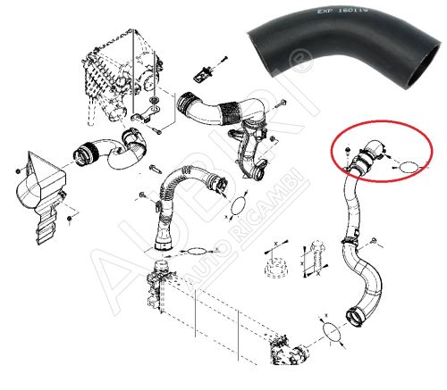 Hadica plniaceho vzduchu Renault Trafic 2014-2019 1,6 z turba do intercoolera