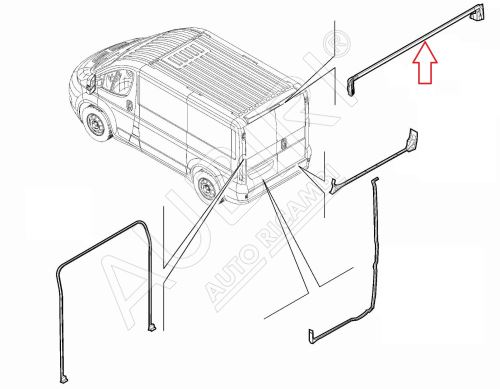 Tesniaca guma dverí Fiat Ducato, Jumper, Boxer od 2006 vrchná na zadné pravé dvere, H1