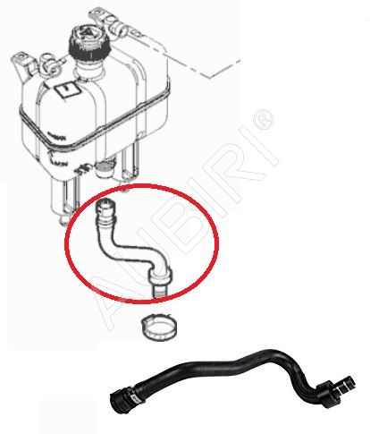 Hadica vody Fiat Ducato 2,3 od 2014 z expanznej nádržky, spodná