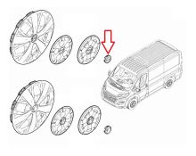 Krytka kolesa Opel Movano od 2021 stredová pre alu disky, 60mm