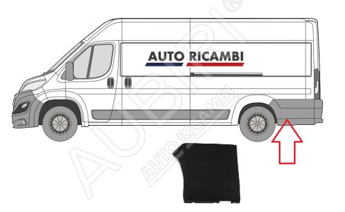 Ochranná lišta Fiat Ducato od 2014 ľavá, za zadné koleso, široká, čierna