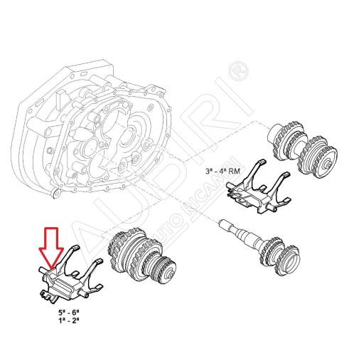 Vidlica radenia Fiat Ducato od 2021 2,2D, Doblo 2010-22 1,4i/1,6/2,0D pre 1-2/5-6. stupeň