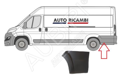 Ochranná lišta Fiat Ducato od 2014 ľavá, za zadné koleso, široká, čierna