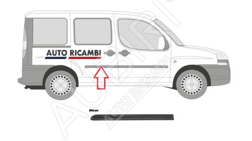 Ochranná lišta Fiat Doblo 2000-2005 pravá, zadné dvere, čierna