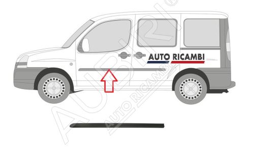 Ochranná lišta Fiat Doblo 2000-2005 ľavá, predné dvere, čierna